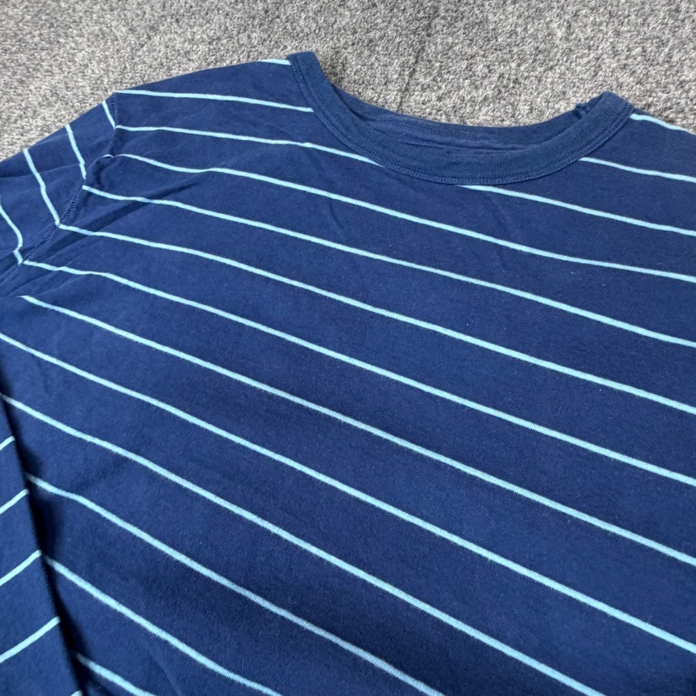 Arizona Jean Company Mens Size XL Striped Long Sleeve T-Shirt Navy Blue Cotton